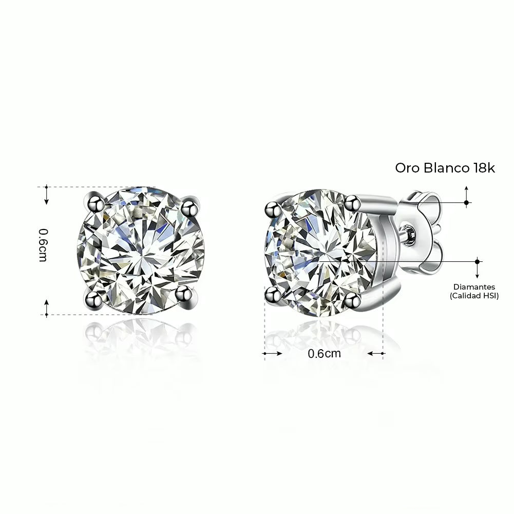 Conjunto Anillo + Pendientes Oro Blanco 18K