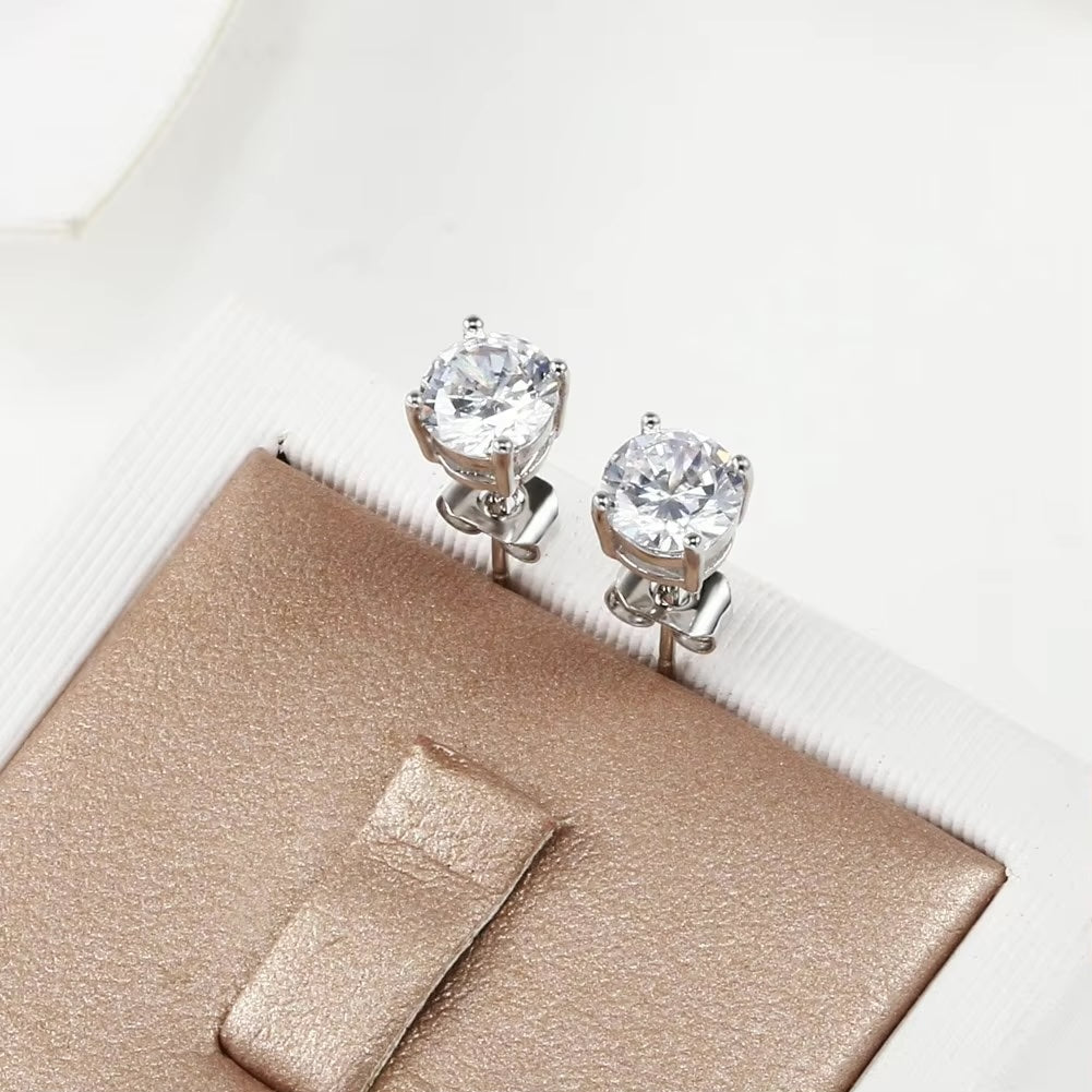 Pendientes de Diamantes Y Oro Blanco Eleganza