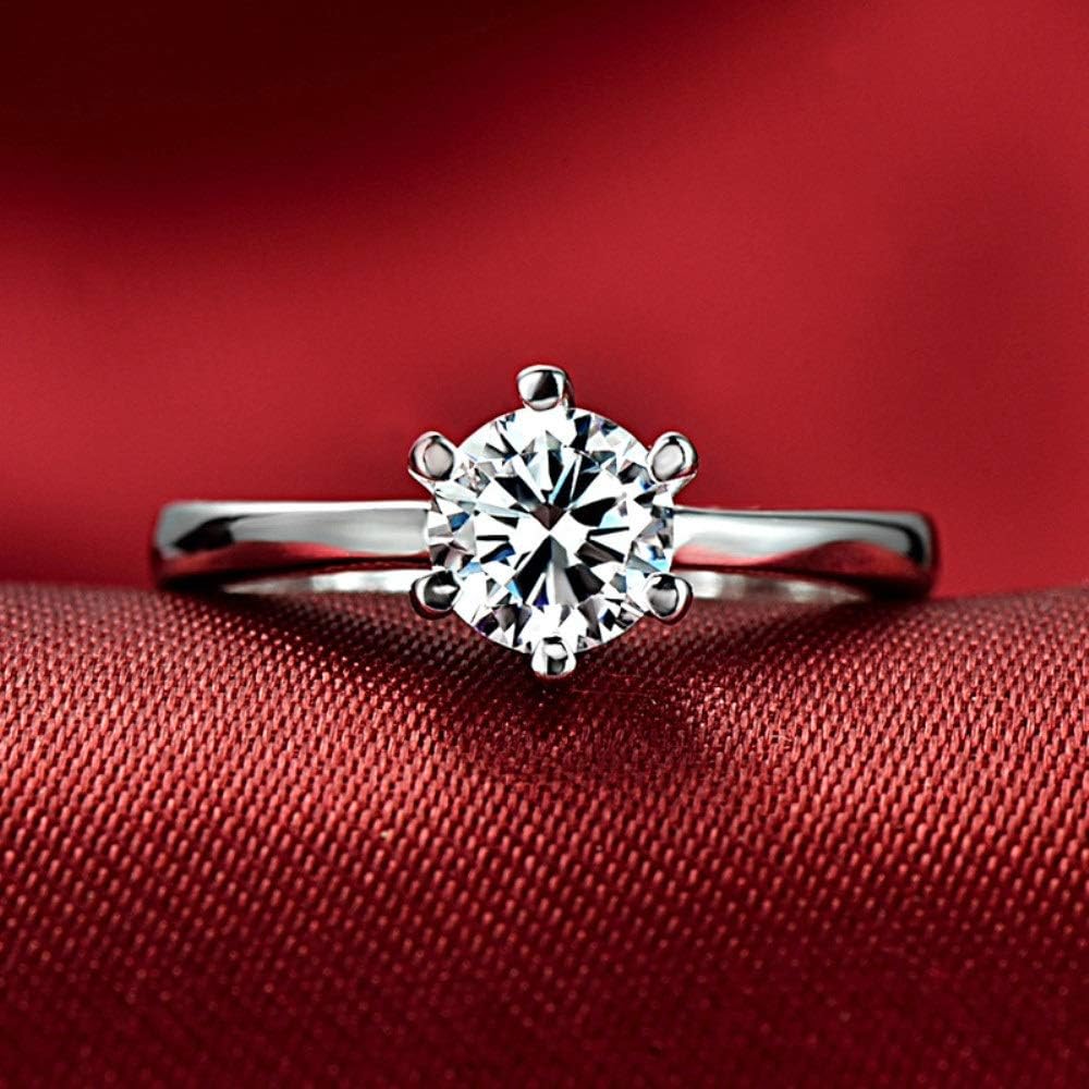 Anillo de Plata de Ley Y Moissanita 1 Quilate