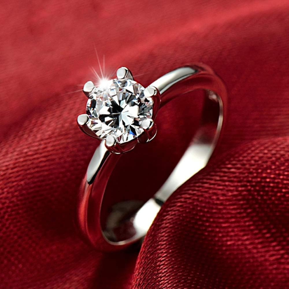 Anillo de Plata de Ley Y Moissanita 1 Quilate