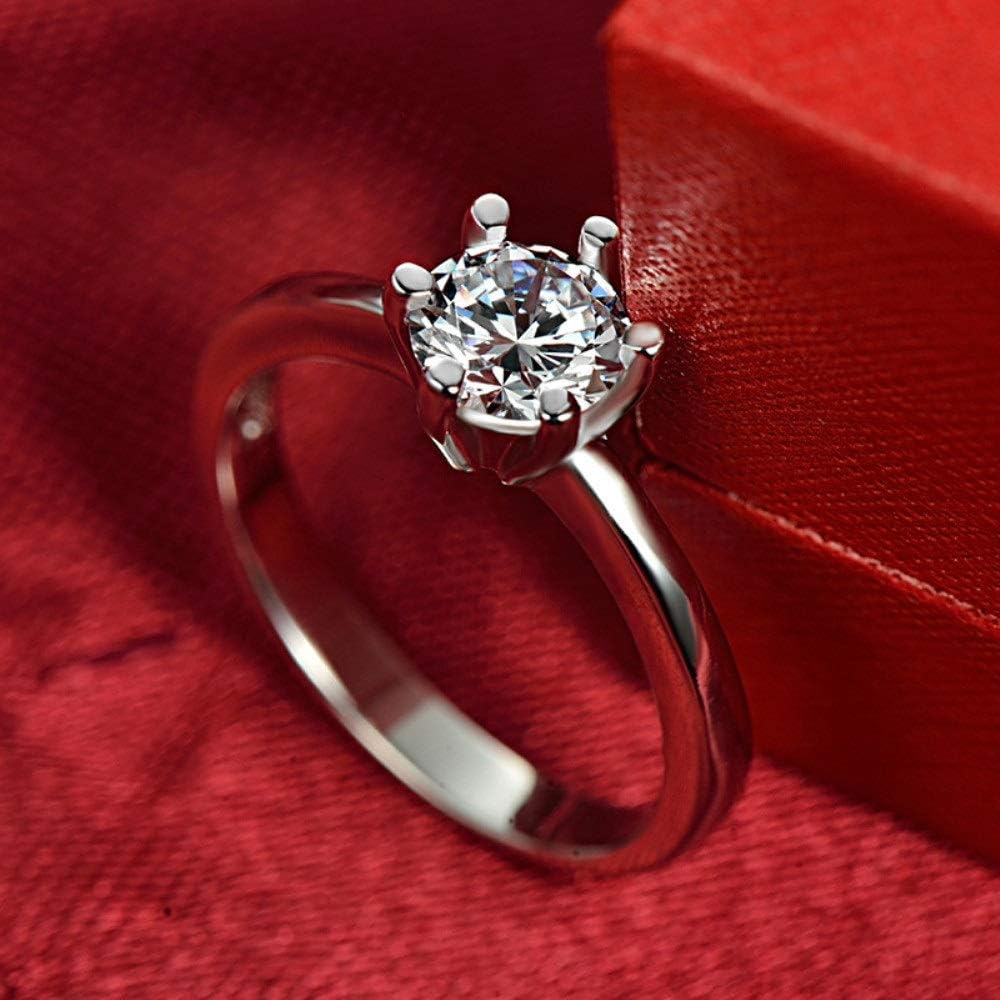 Anillo de Plata de Ley Y Moissanita 1 Quilate